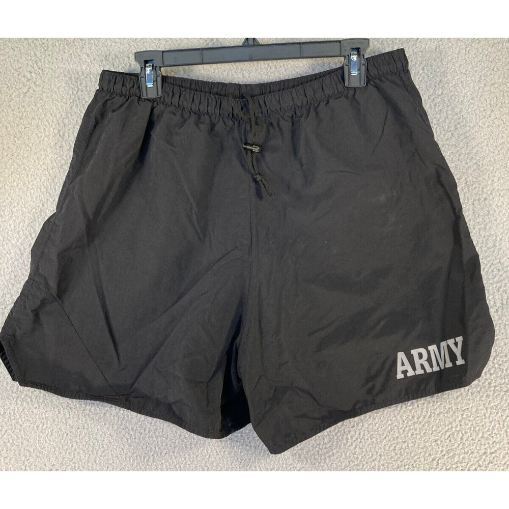 UNICOR US Army PFU Trunks Mens XXL Black Nylon Supplex Shorts Running FLAW